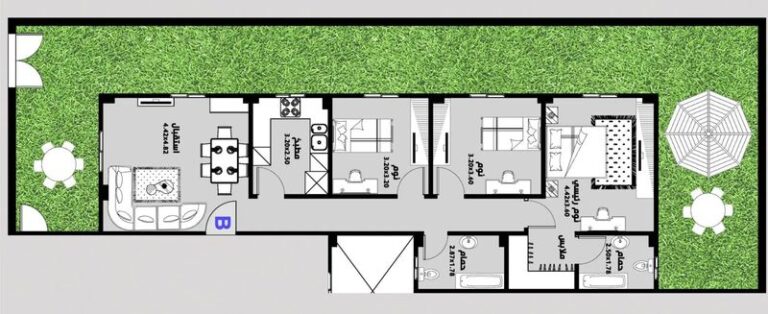 نموذج الارضي 139 م بحديقة 100 م– B – قطعة C16 – النرجس الجديدة – التجمع الخامس
